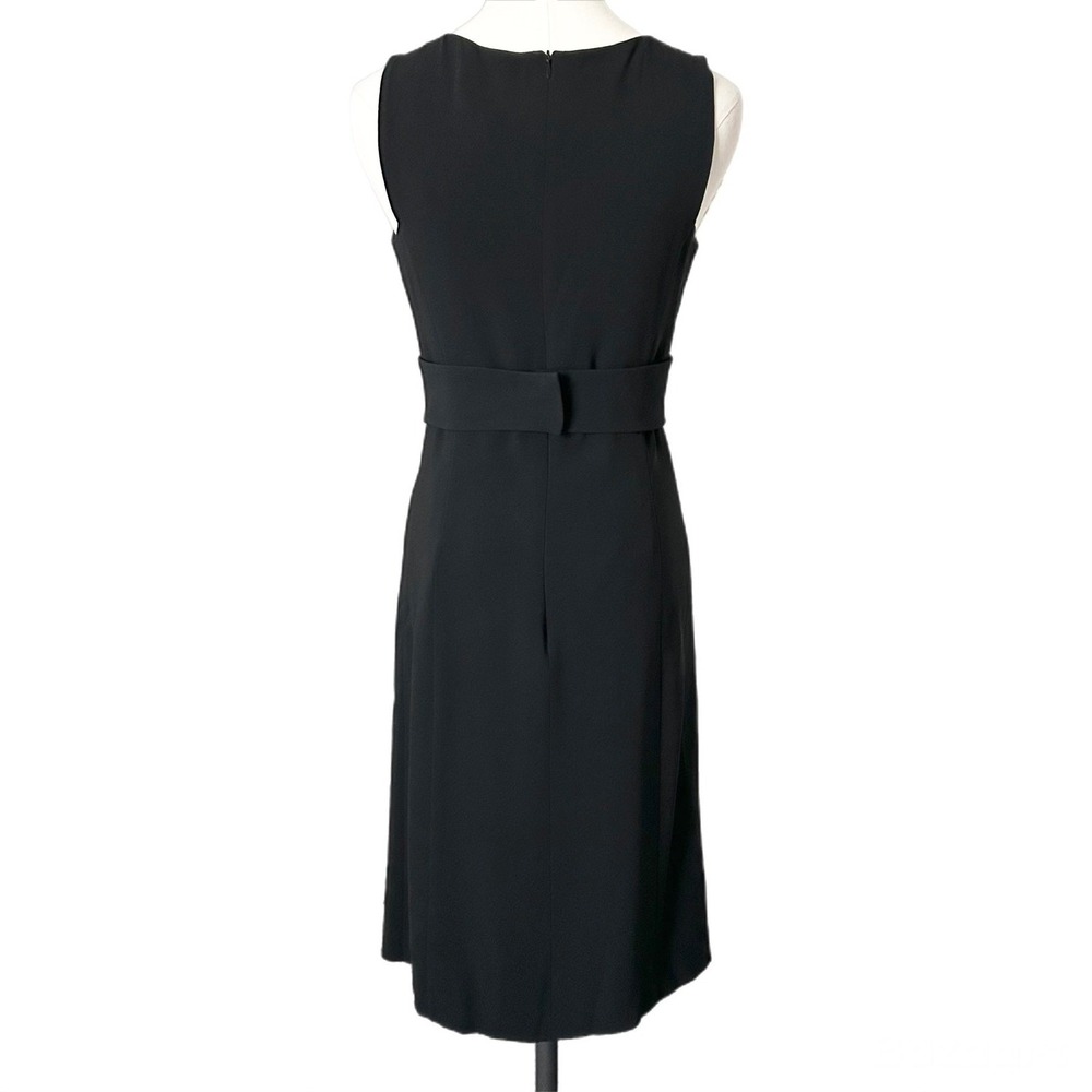 MaxMara Black Surplice V-Neck Crossover Midi Dress Italy Size 6 US - Picture 4 of 6